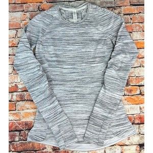 Lululemon Runderful Long Sleeve Top Running White Silver Camo W3BCIS Womens Sz 4